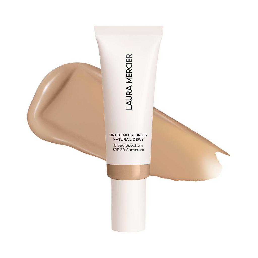 Laura Mercier Tinted Moisturizer Natural Dewy SPF 30 – 24HR Hydration, Sheer to Light Coverage, Sand