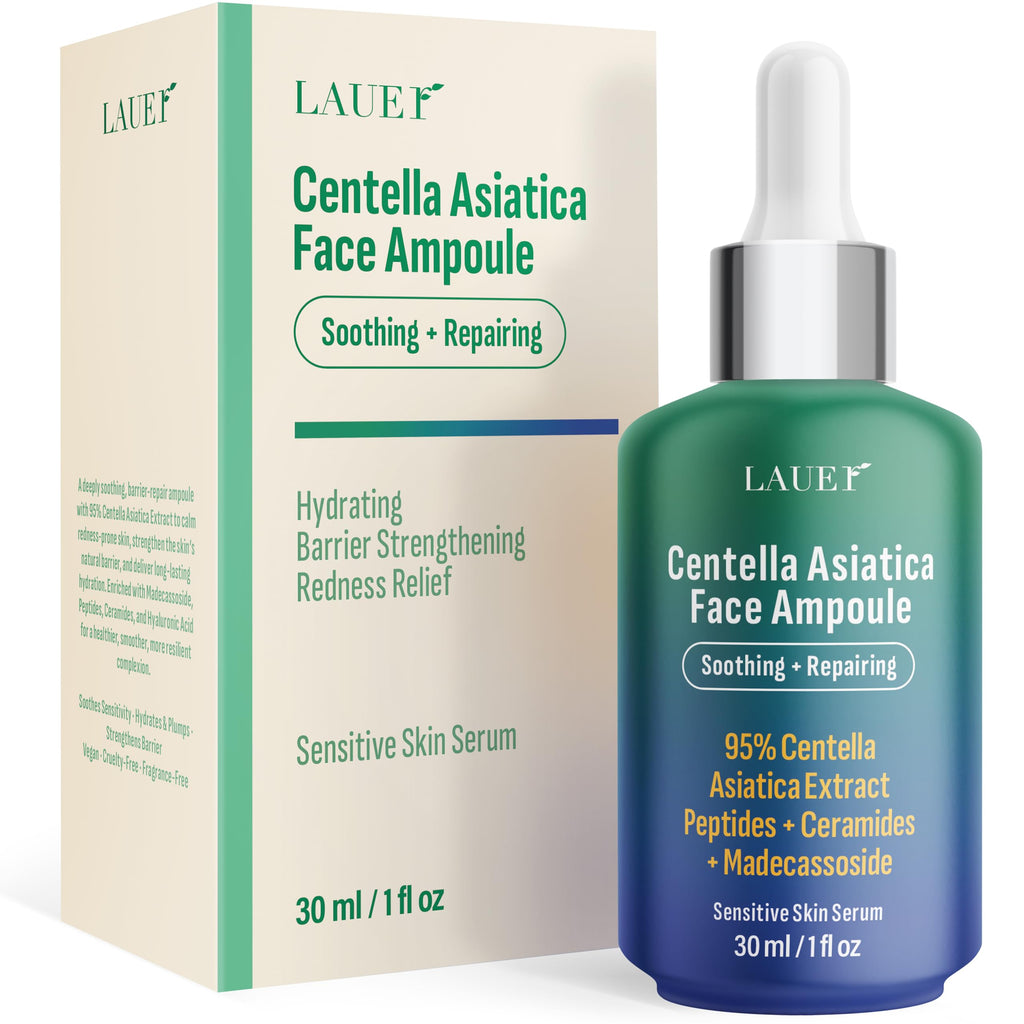 LAUER COSMETIC Centella Asiatica Ampoule Serum 95% Madagascar Extract – Redness Relief & Barrier Repair