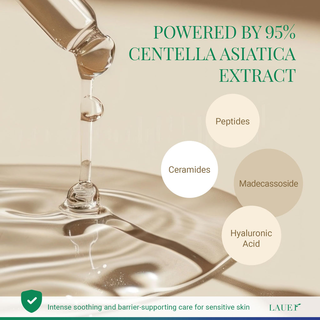 LAUER COSMETIC Centella Asiatica Ampoule Serum 95% Madagascar Extract – Redness Relief & Barrier Repair