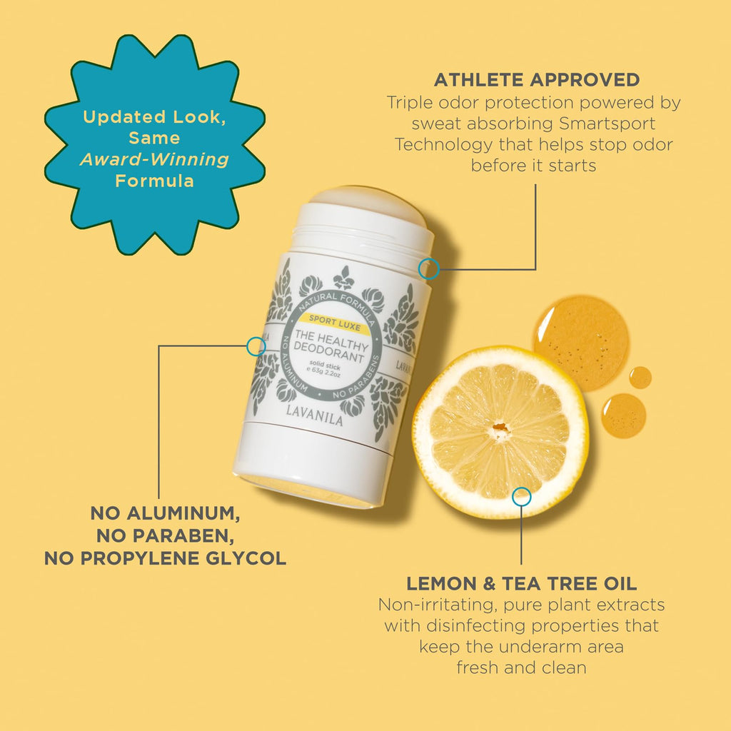 Lavanila Sport Luxe 2-Pack Aluminum-Free Deodorant for Men & Women – Vegan, Clean & Natural