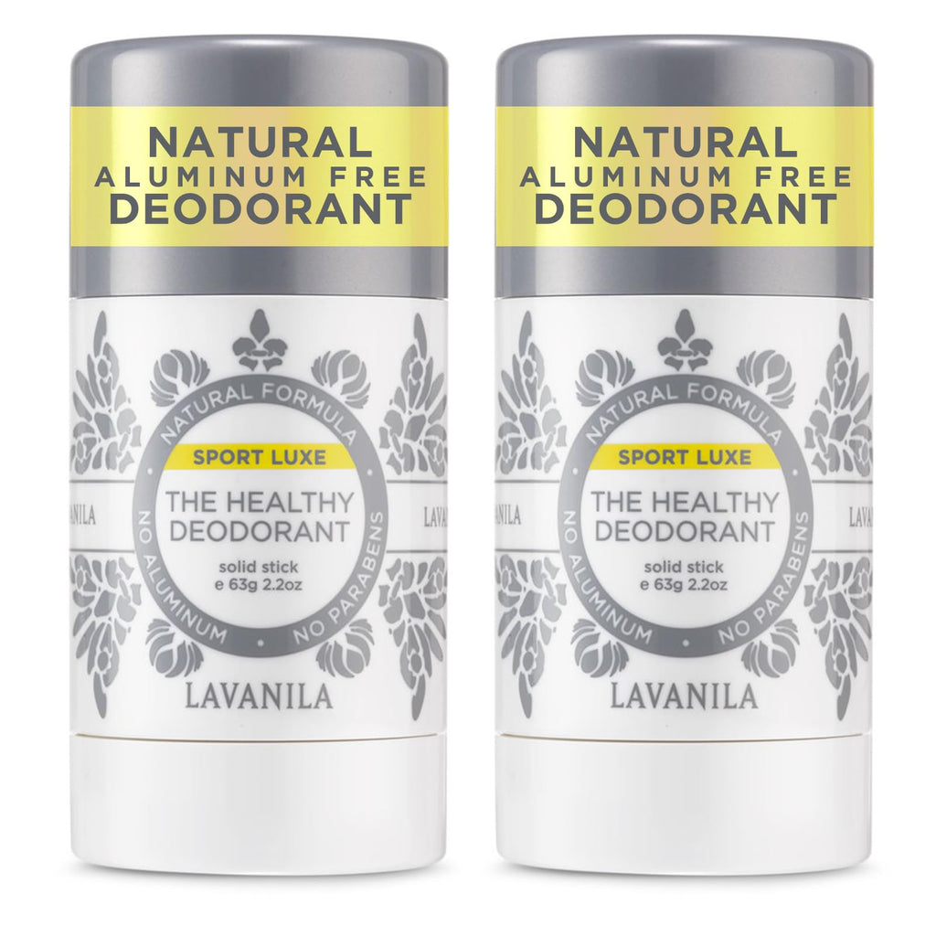 Lavanila Sport Luxe 2-Pack Aluminum-Free Deodorant for Men & Women – Vegan, Clean & Natural