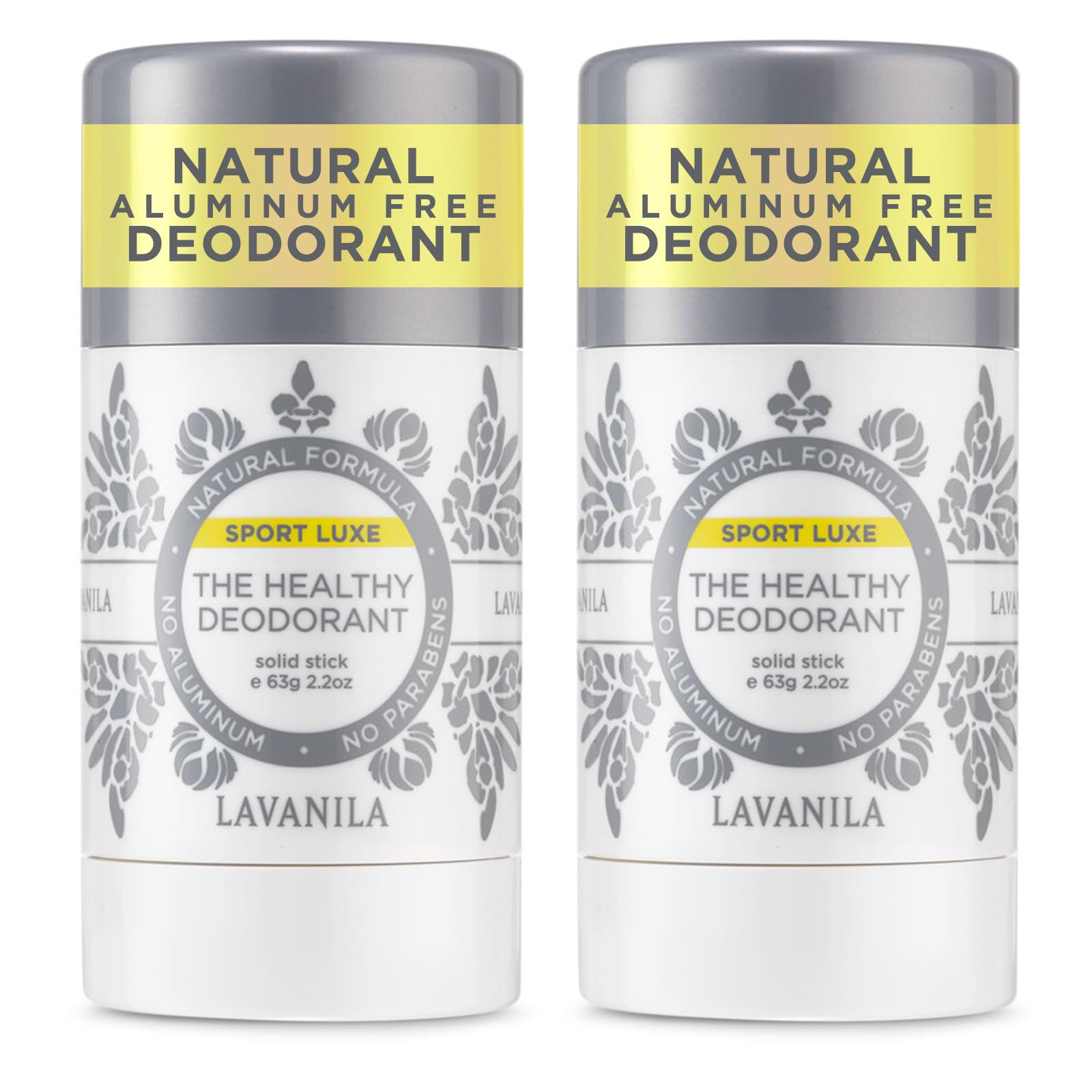 Lavanila Sport Luxe 2-Pack Aluminum-Free Deodorant for Men & Women – Vegan, Clean & Natural