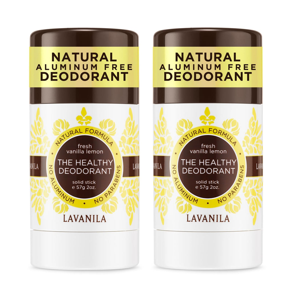 Lavanila Vanilla Lemon Deodorant for Women – 2-Pack, Aluminum-Free, Made in USA, Vegan