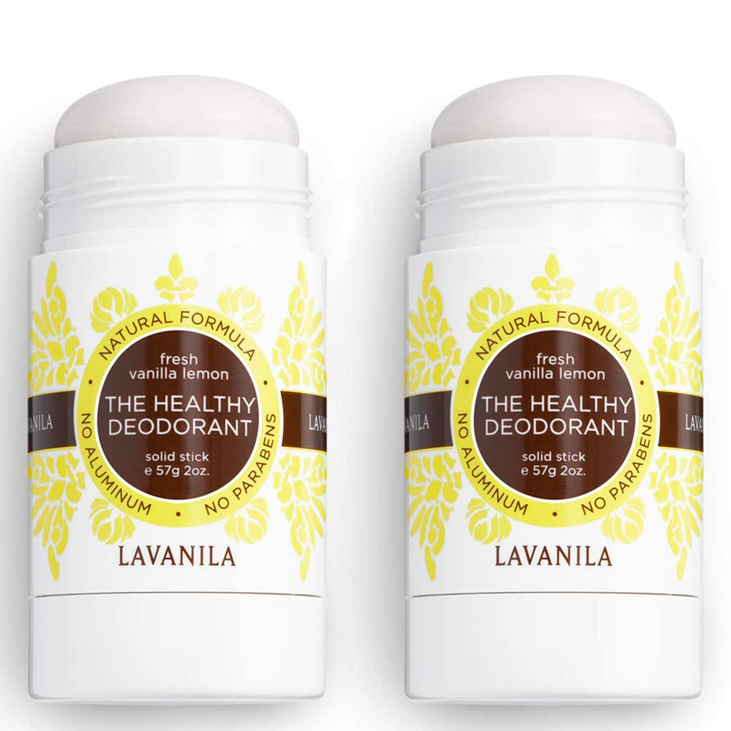 Lavanila Vanilla Lemon Deodorant for Women – 2-Pack, Aluminum-Free, Made in USA, Vegan
