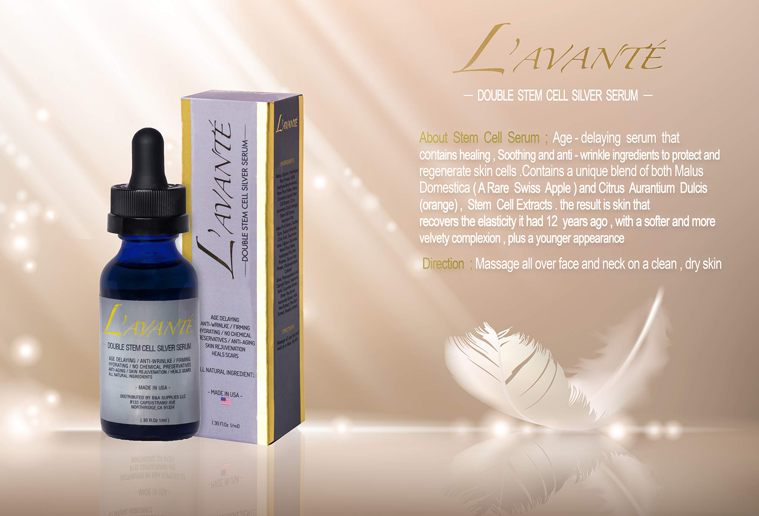 L'avante Double Stem Cell Silver Serum – Anti-aging, Anti-wrinkle & Skin Rejuvenation