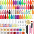 Lavender Violets 94Pcs Dip Powder Nail Kit Starter — 30 Neon Colors, Tools & Decals for DIY Manicure (B703)