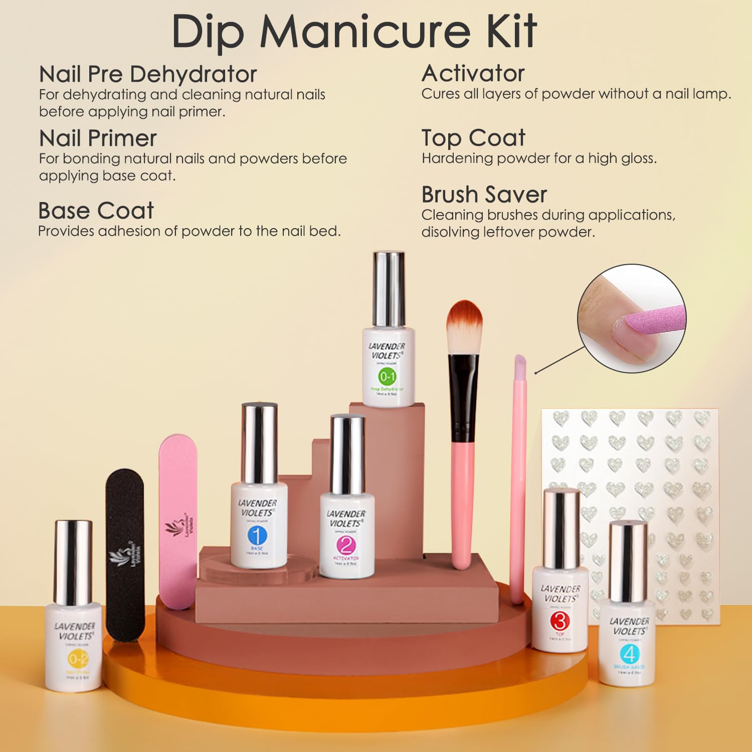 Lavender Violets 94-Piece Dip Powder Nail Kit Starter – 30 Colors, All-Season Set with Liquids & Tools | B704