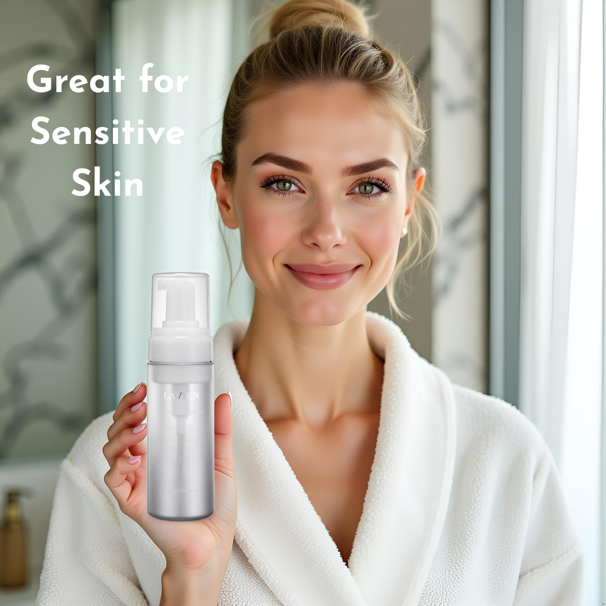 Lavien Centella Creaming Facial Toner - Hydrating Bubble Foam for All Skin Types | 150 ml
