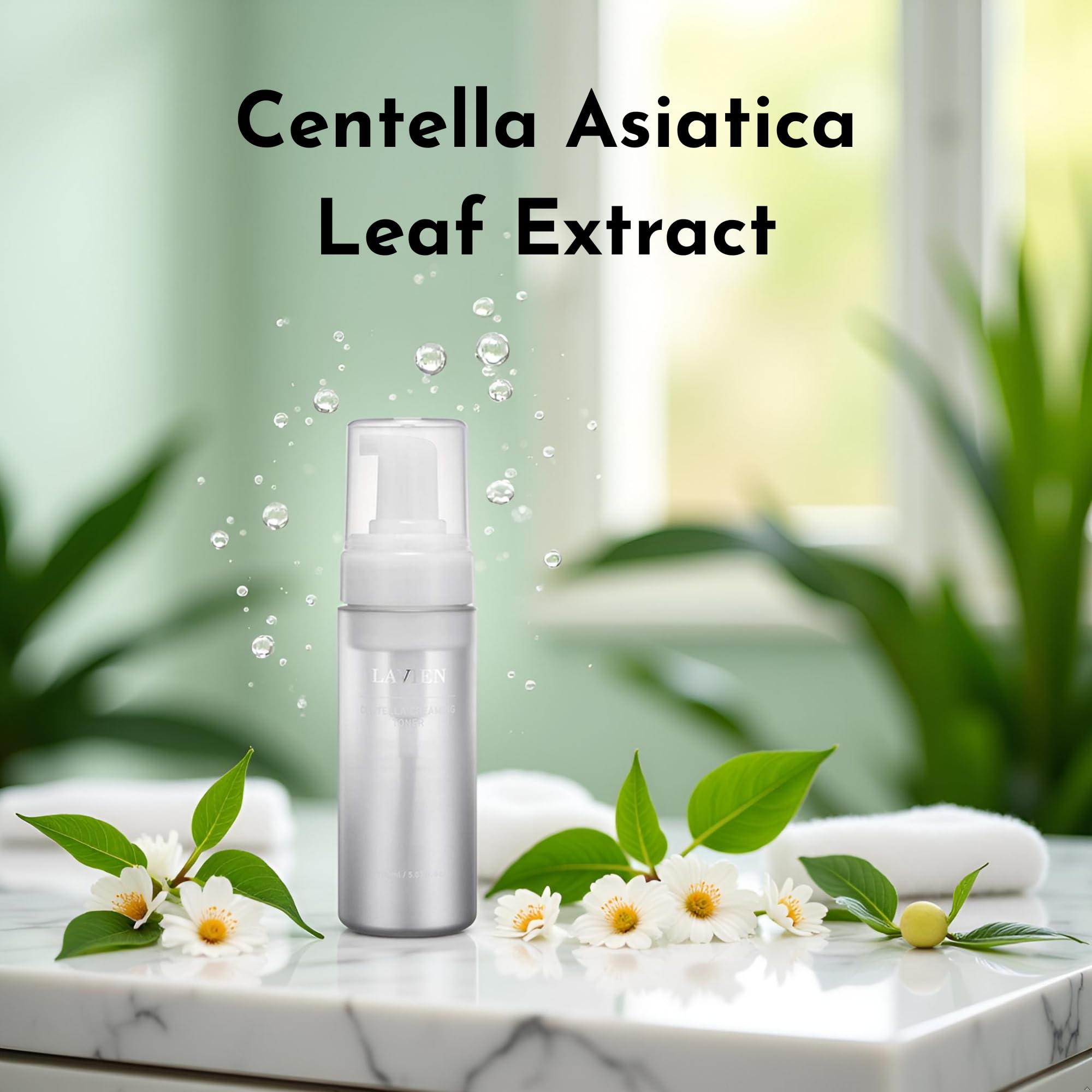 Lavien Centella Creaming Facial Toner - Hydrating Bubble Foam for All Skin Types | 150 ml