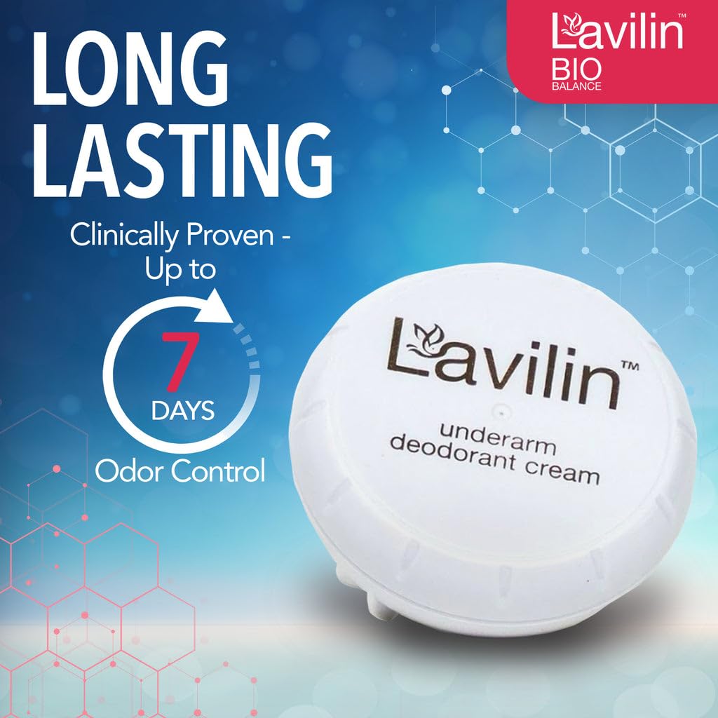 Lavilin Bio Balance Underarm Deodorant Cream – Up to 7 Days Odor-Free (2-Pack)