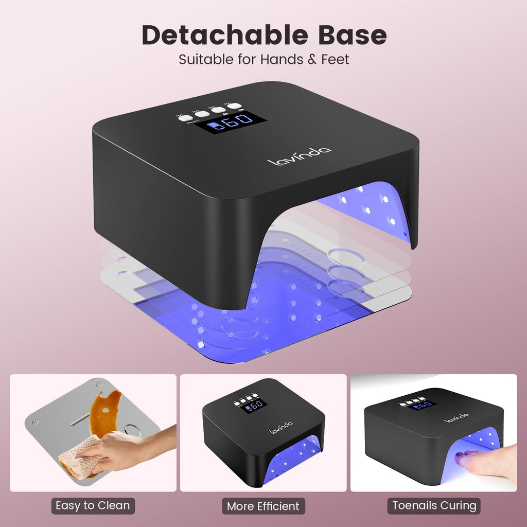 Lavinda NovaGlow Black UV Nail Lamp – 36 LED, 2x Faster Gel Curing, Type-C Recharge