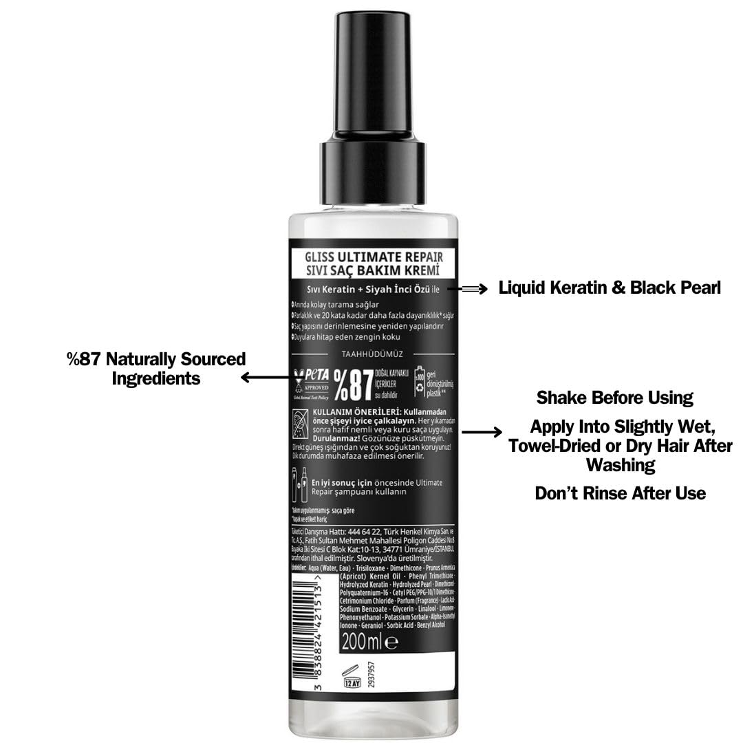 Lavis Gliss Ultimate Repair Conditioner Spray – Deep Repair, Hydration & Detangling