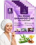 LAVIVIO No Rinse Shampoo Caps – Waterless Hair Washing for Bedridden, Elderly & Hospital Use | Aloe Vera & Vitamins – 6 Pack
