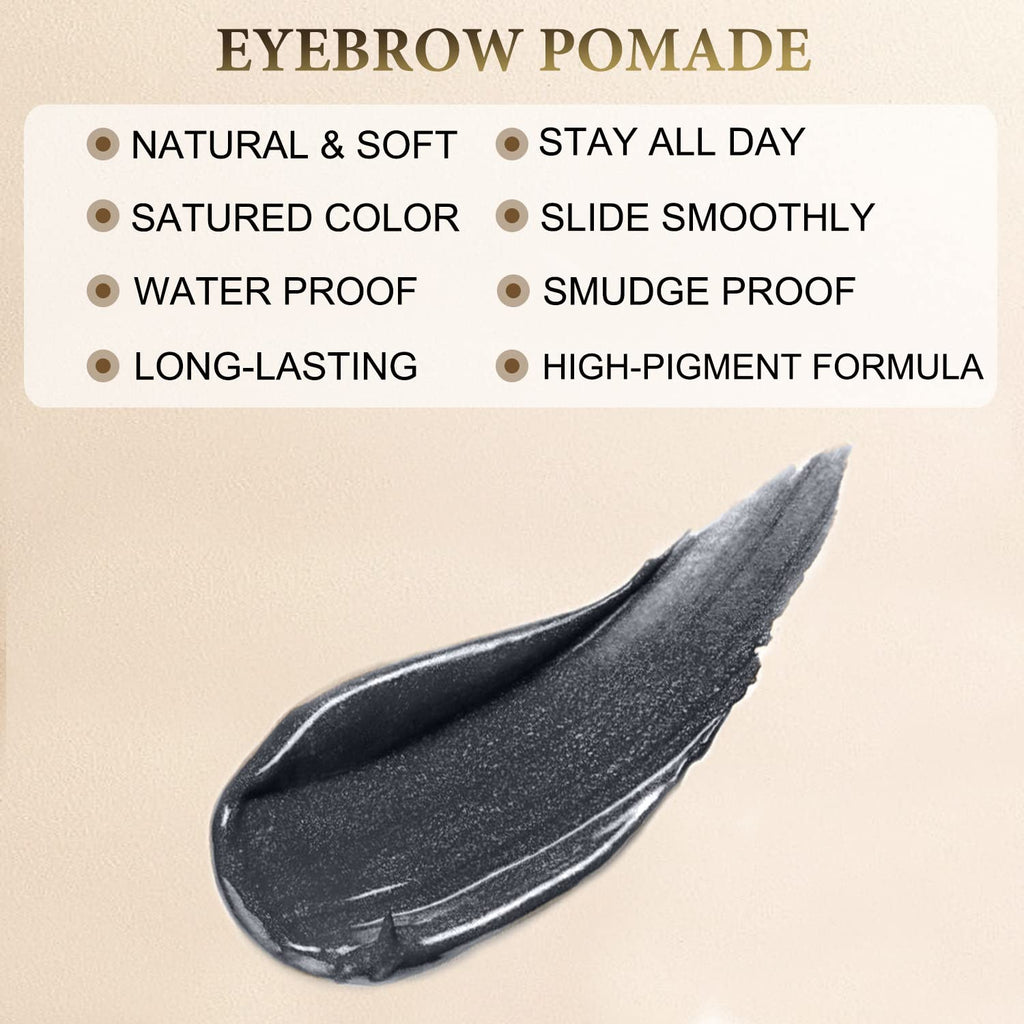 LAVONE Eyebrow Stamp Pencil Kit | Waterproof Brow Pencil, Eyeliner & Pomade – Dark Black