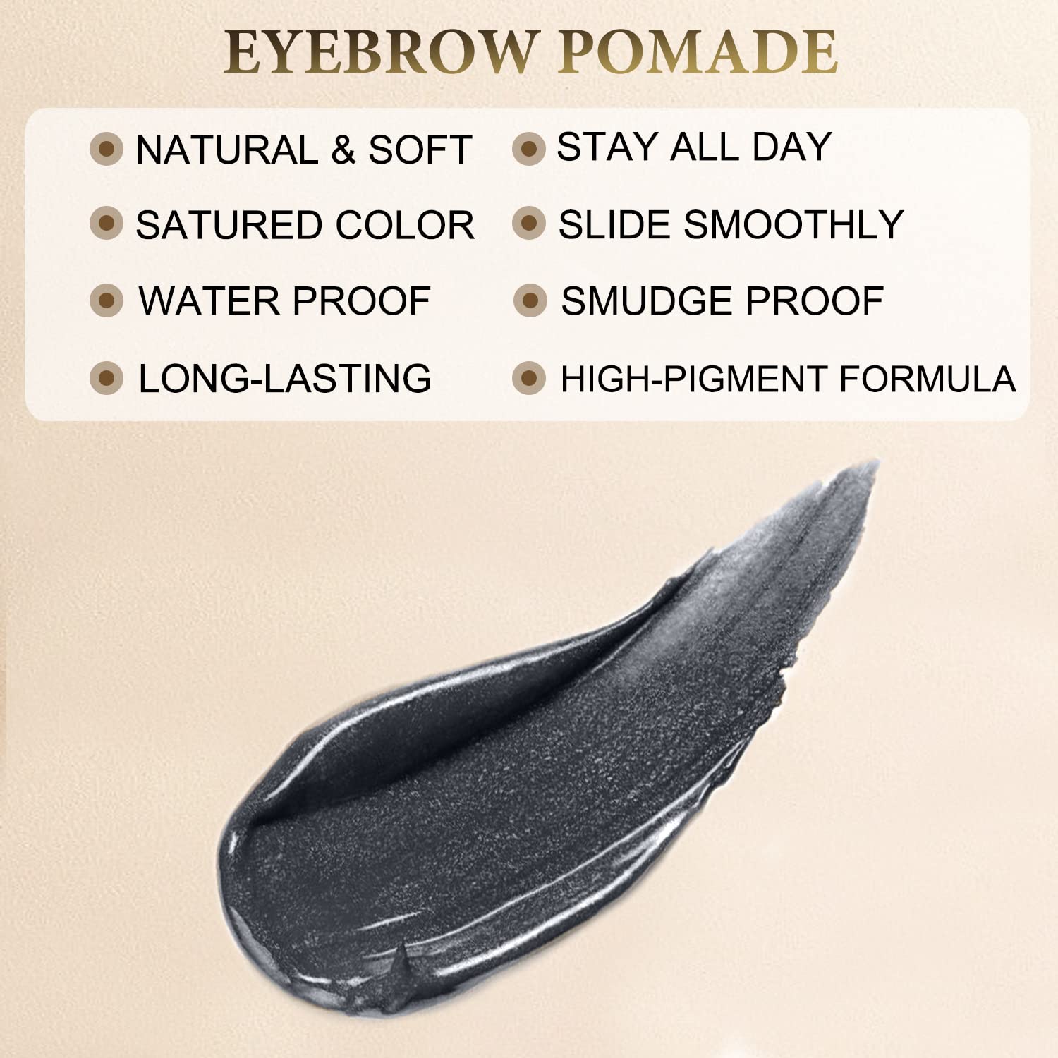 LAVONE Eyebrow Stamp Pencil Kit | Waterproof Brow Pencil, Eyeliner & Pomade – Dark Black
