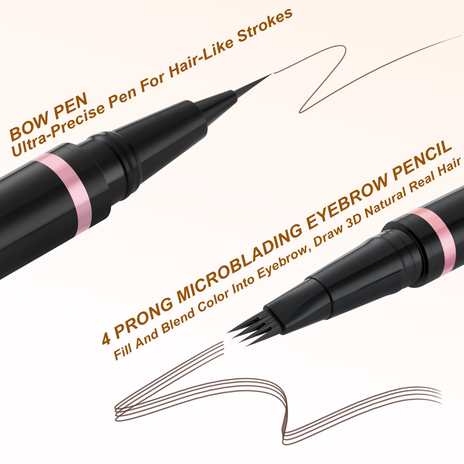 LAVONE Eyebrow Pencil Makeup Kit – 2-in-1 Waterproof Brow Pen, Pomade & Eyeliner (Brunette)