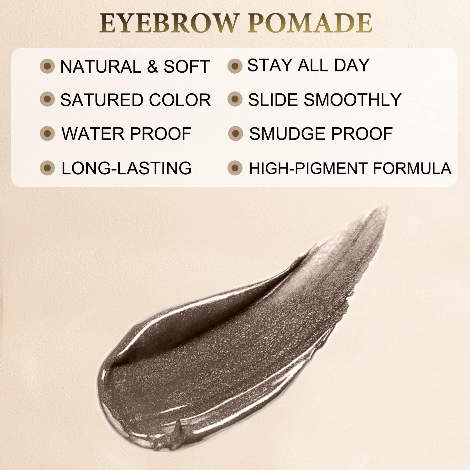 LAVONE Eyebrow Stamp Kit - Waterproof Brow Pencil, Eyeliner, Pomade & Dual Brush (Black Brown)