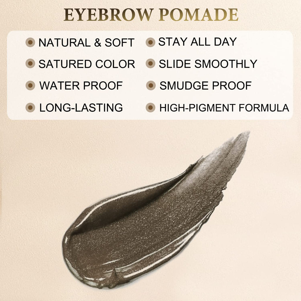 LAVONE Eyebrow Stamp Kit | Waterproof Brow Pencil, Eyeliner & Pomade in Ebony