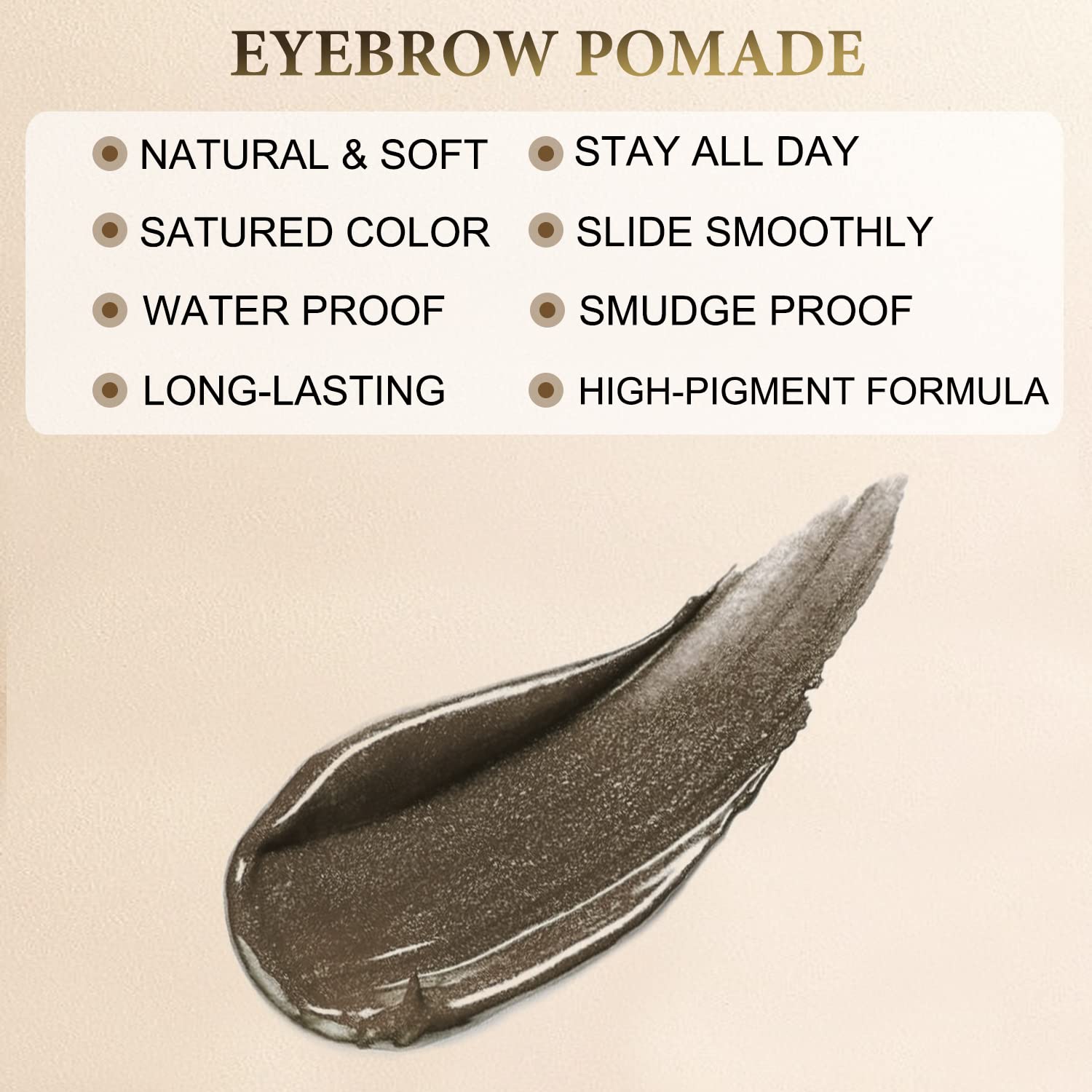 LAVONE Eyebrow Stamp Kit | Waterproof Brow Pencil, Eyeliner & Pomade in Ebony