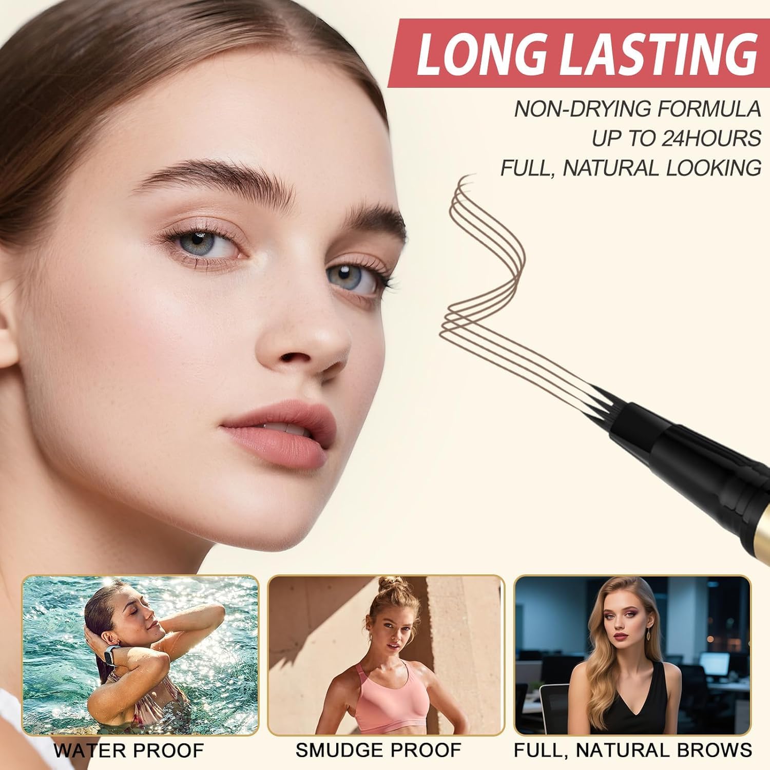 LAVONE Eyebrow Pencil Kit — Waterproof Microblading Pen, Gel & Eyeliner