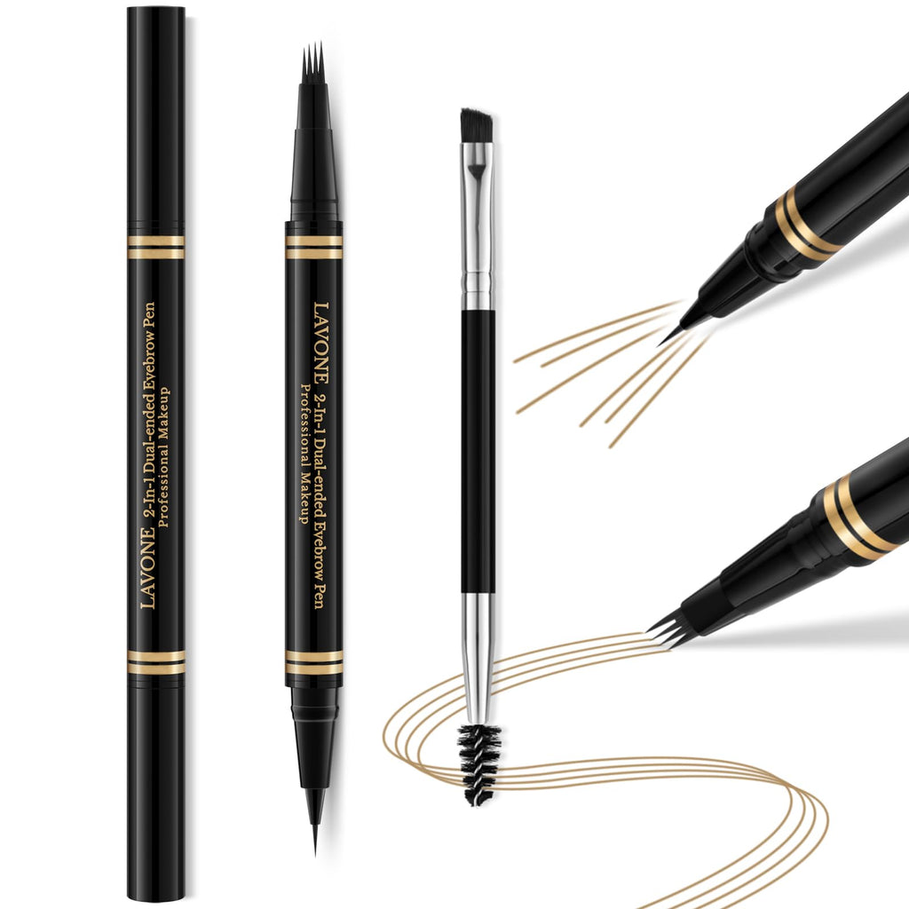 LAVONE Eyebrow Pen 2-in-1 Waterproof Microblade – Dark Blonde