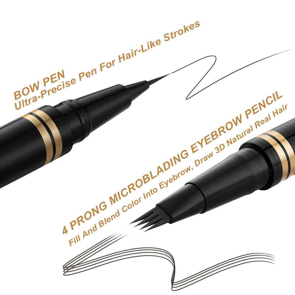 LAVONE Eyebrow Pen 2-in-1 Microblade Waterproof Pencil – Ebony