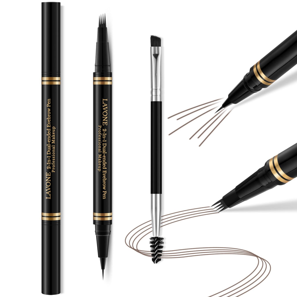 LAVONE 2-in-1 Eyebrow Pen – Microblading Brow Pencil, Waterproof & Ultra-Precise