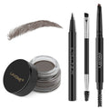 LAVONE Eyebrow Stamp Kit | Waterproof Brow Pencil, Eyeliner & Pomade in Ebony
