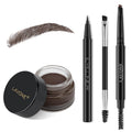 LAVONE Eyebrow Stamp Pencil Kit – Waterproof Brow Pencil, Eyeliner & Pomade (Dark Coffee)