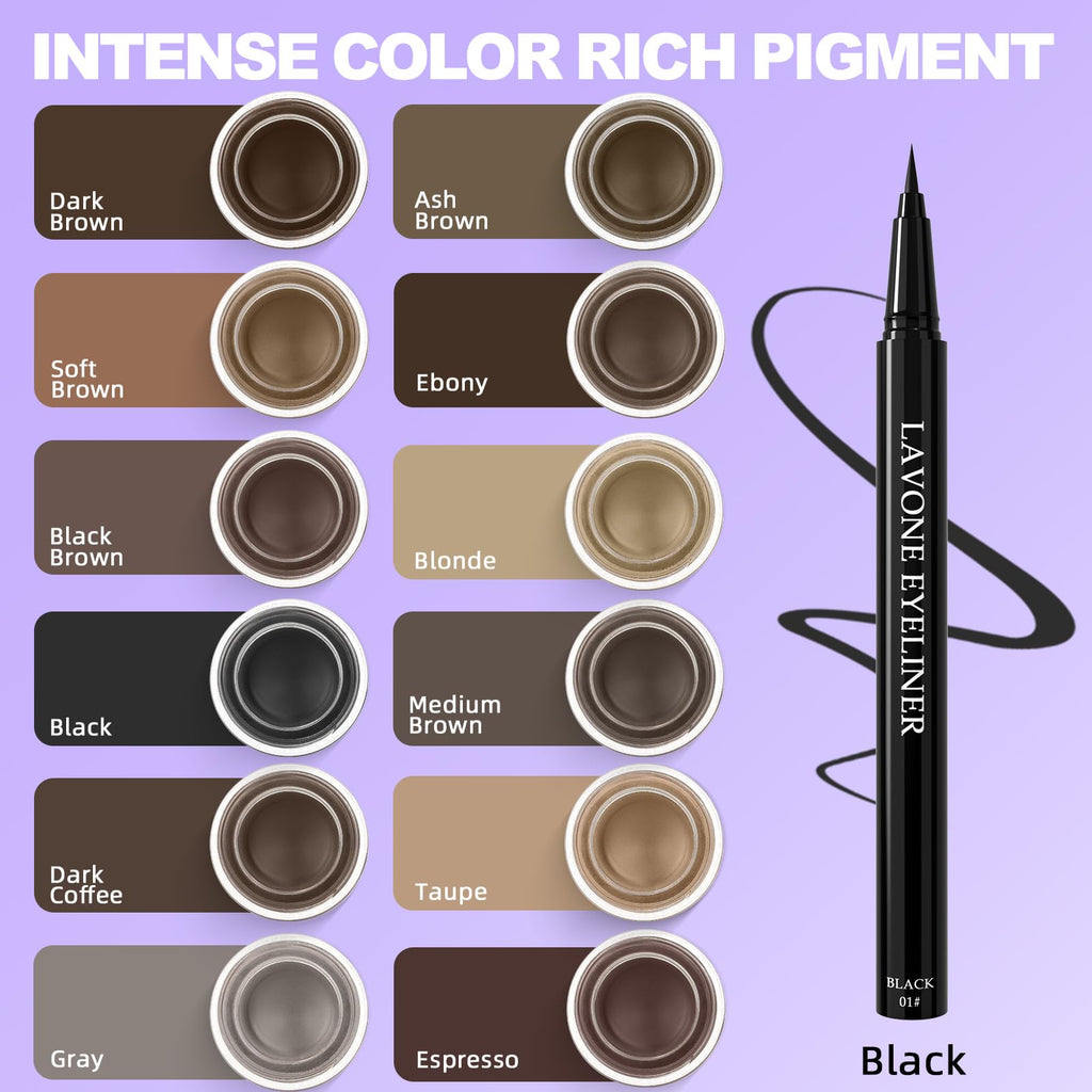 LAVONE Eyeliner Set — Waterproof 3-in-1 Gel, Liquid, and Angled Brush
