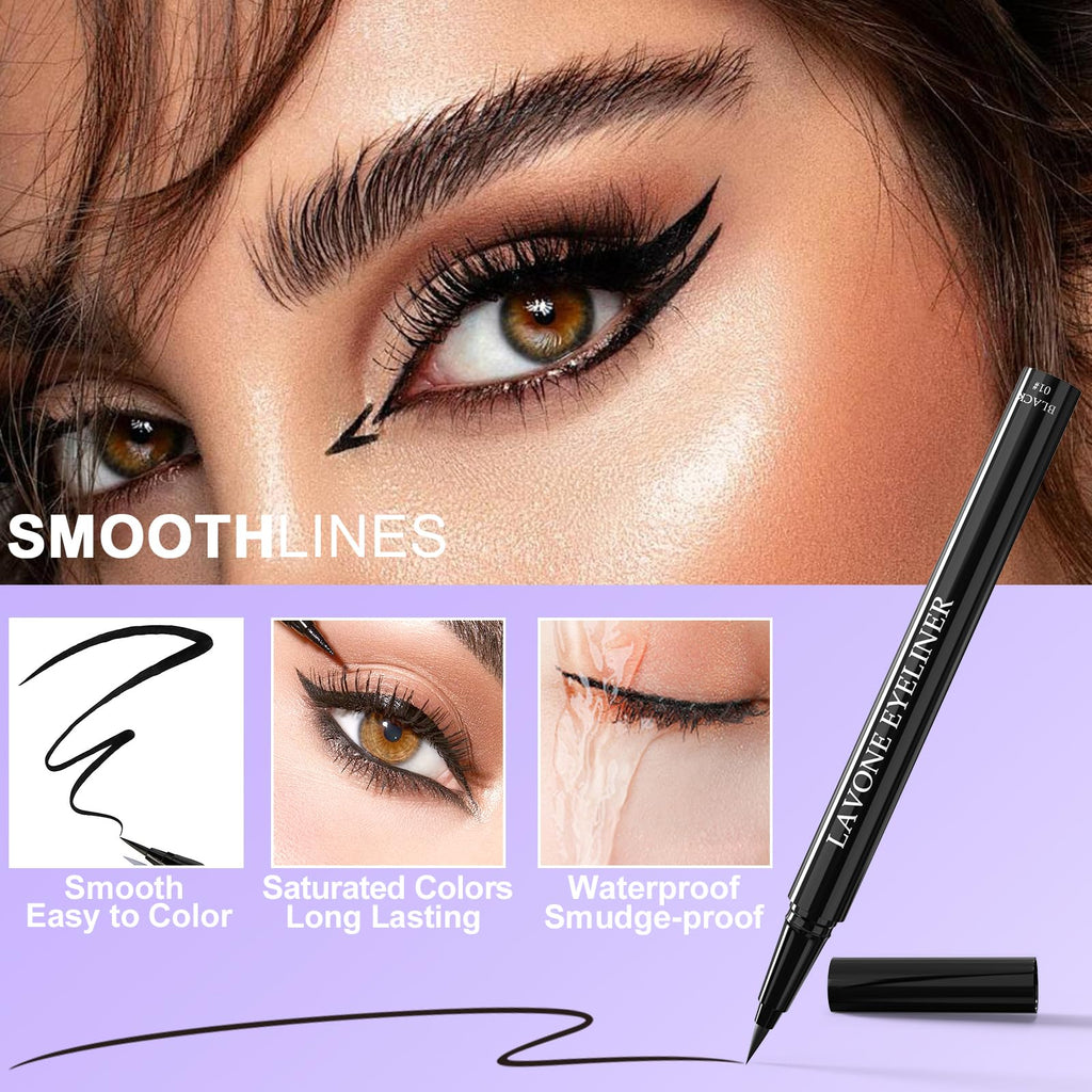LAVONE Eyeliner Set — Waterproof 3-in-1 Gel, Liquid, and Angled Brush