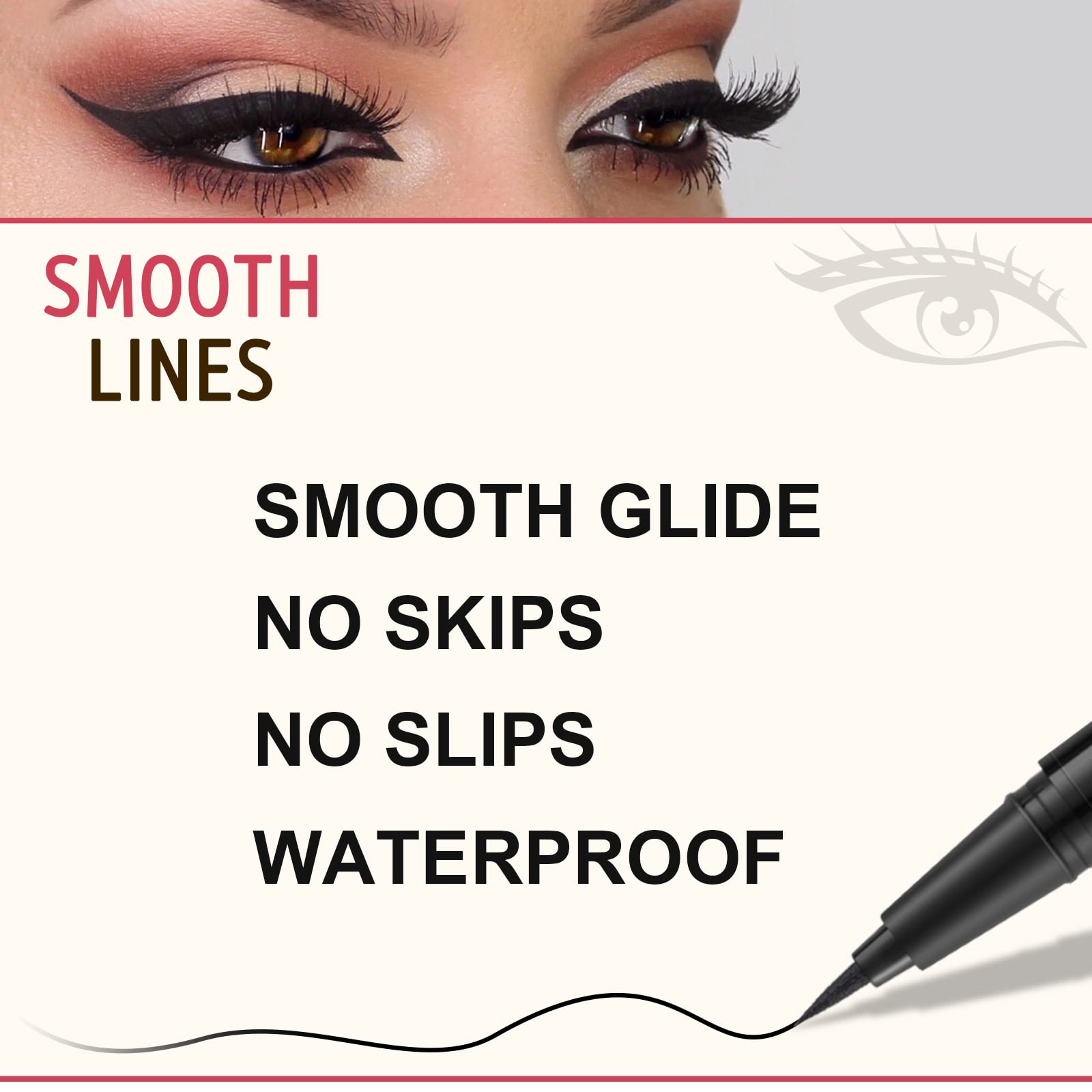 LAVONE Eyebrow Stamp Pencil Kit – Waterproof Brow Pencil, Eyeliner, Pomade & Brush (Ash Black)