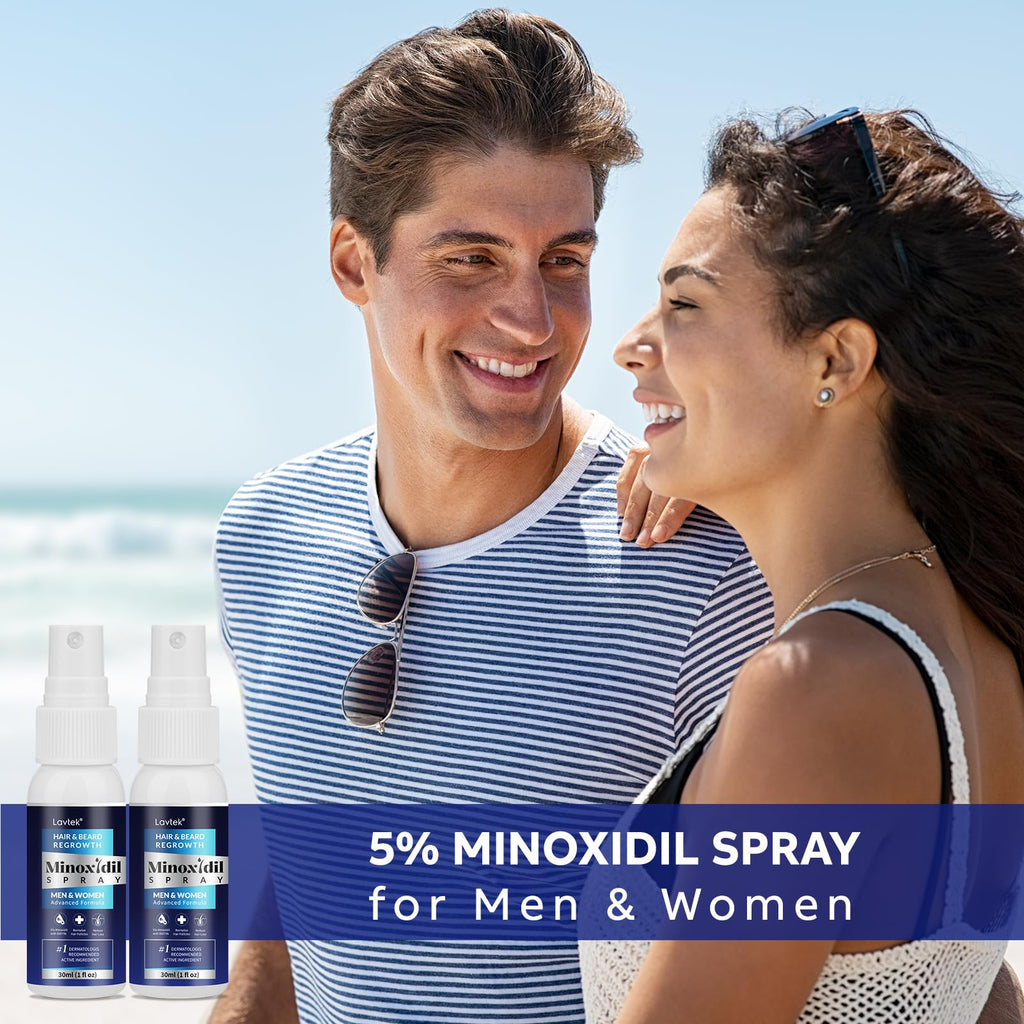 Lavtek 5% Minoxidil for Men & Women – Hair Growth Spray 2-Pack