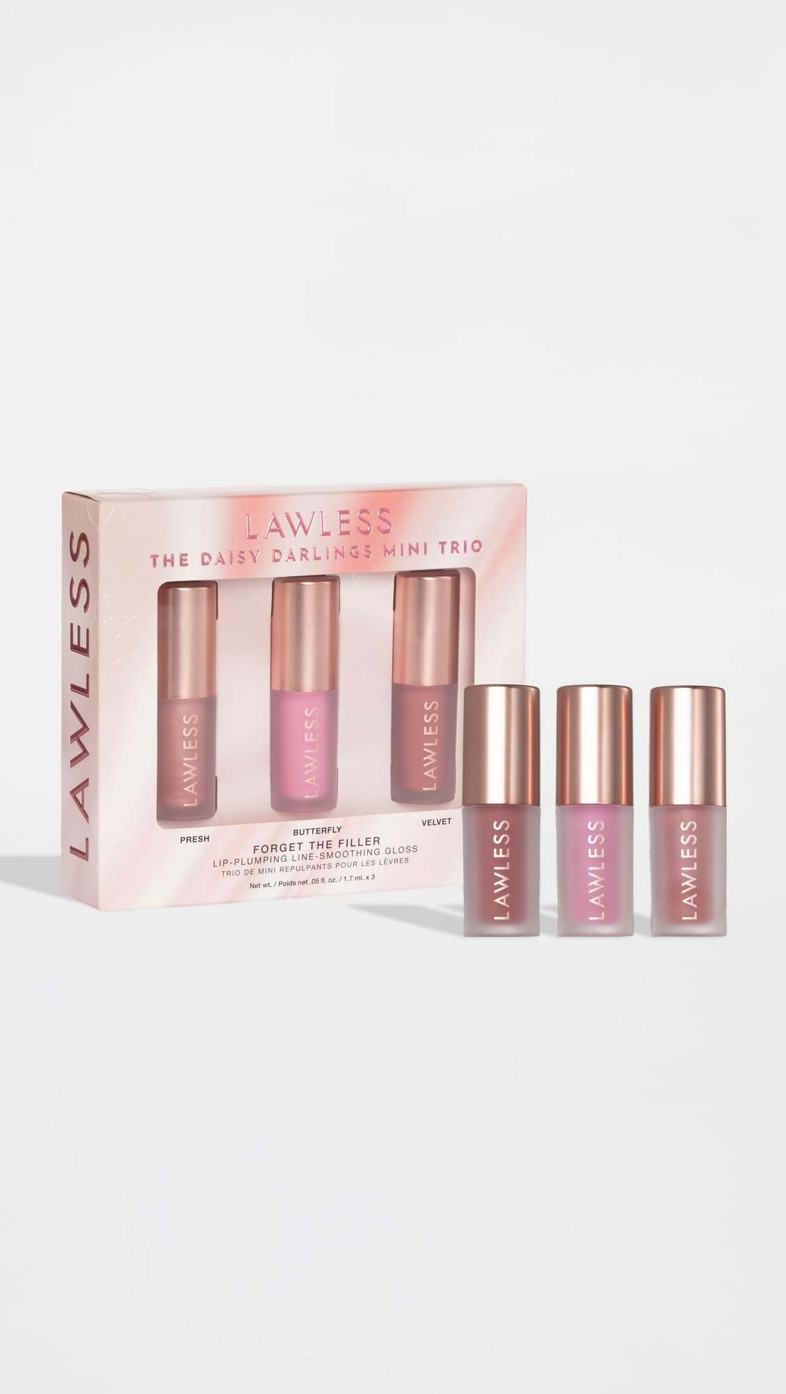 Lawless Daisy Darlings Mini Trio Lip Gloss Set – Presh, Butterfly, Velvet