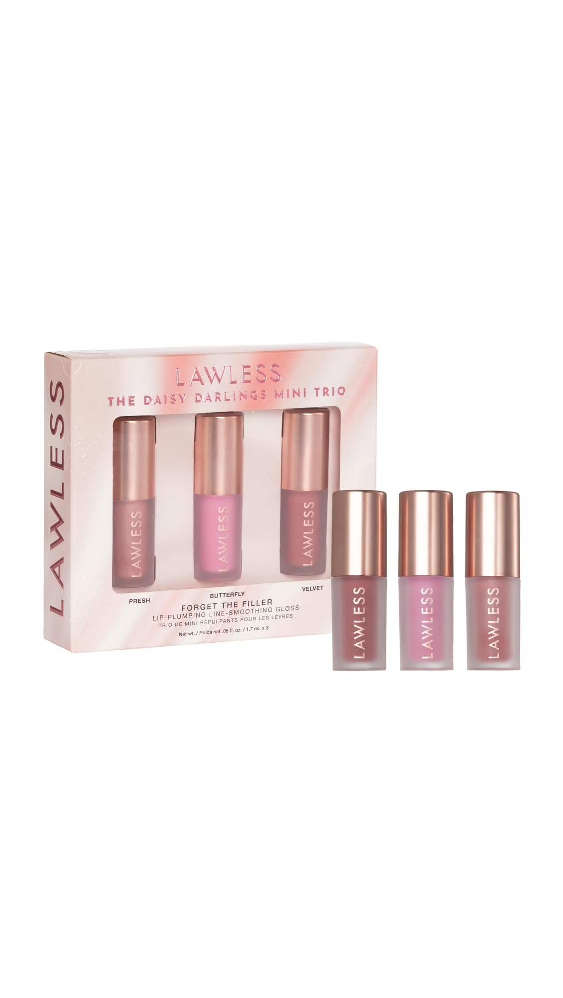 Lawless Daisy Darlings Mini Trio Lip Gloss Set – Presh, Butterfly, Velvet