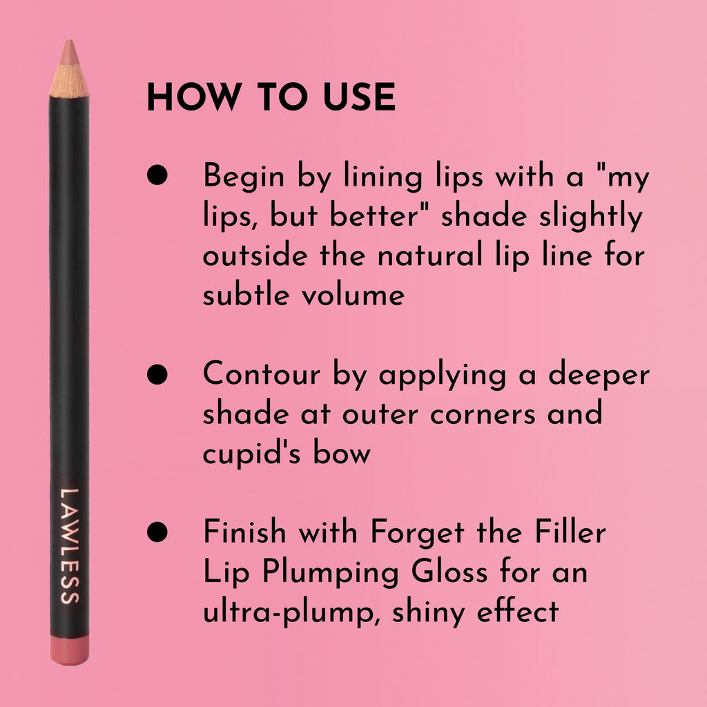 Lawless Forget the Filler Definer Liner – Pink Sand | Satin Finish Lip Liner