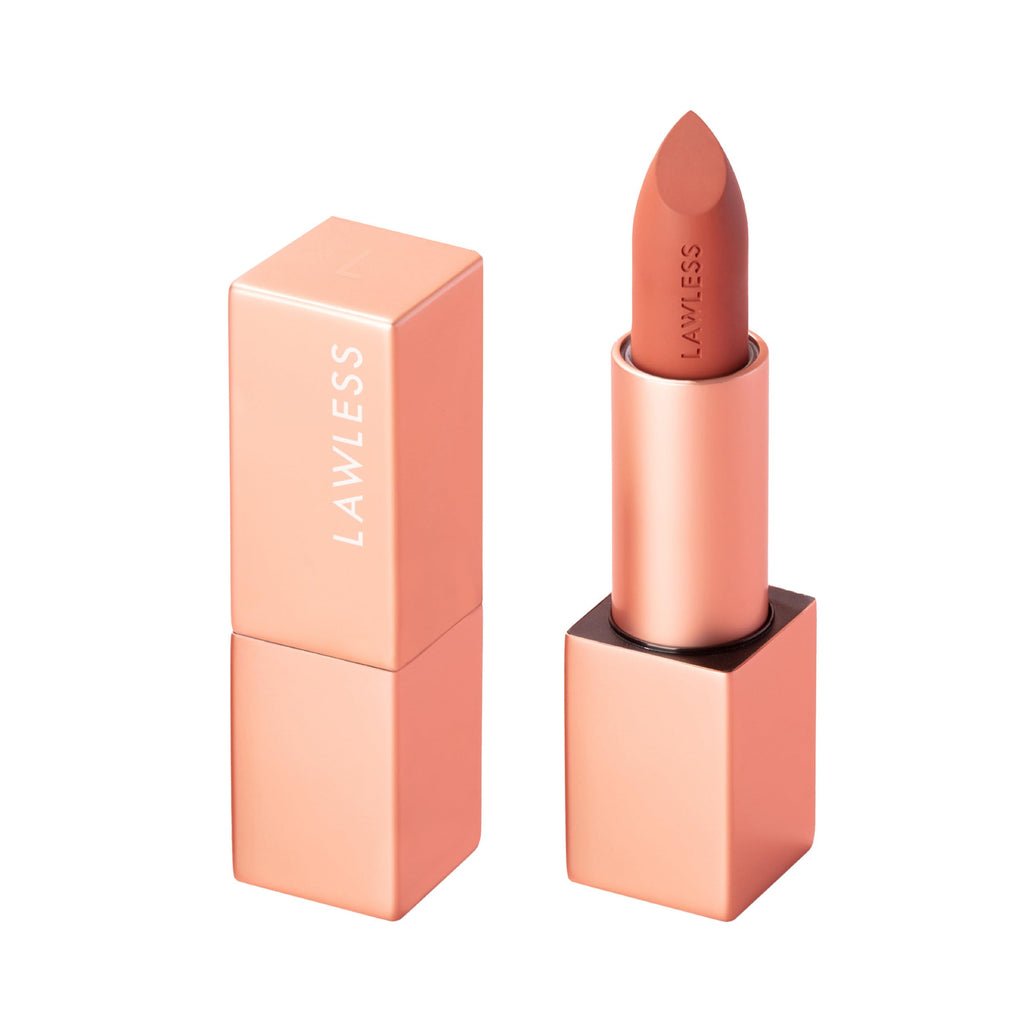 Lawless Forget the Filler Lip-Plumping Lipstick in Cookie | Satin Cream Finish