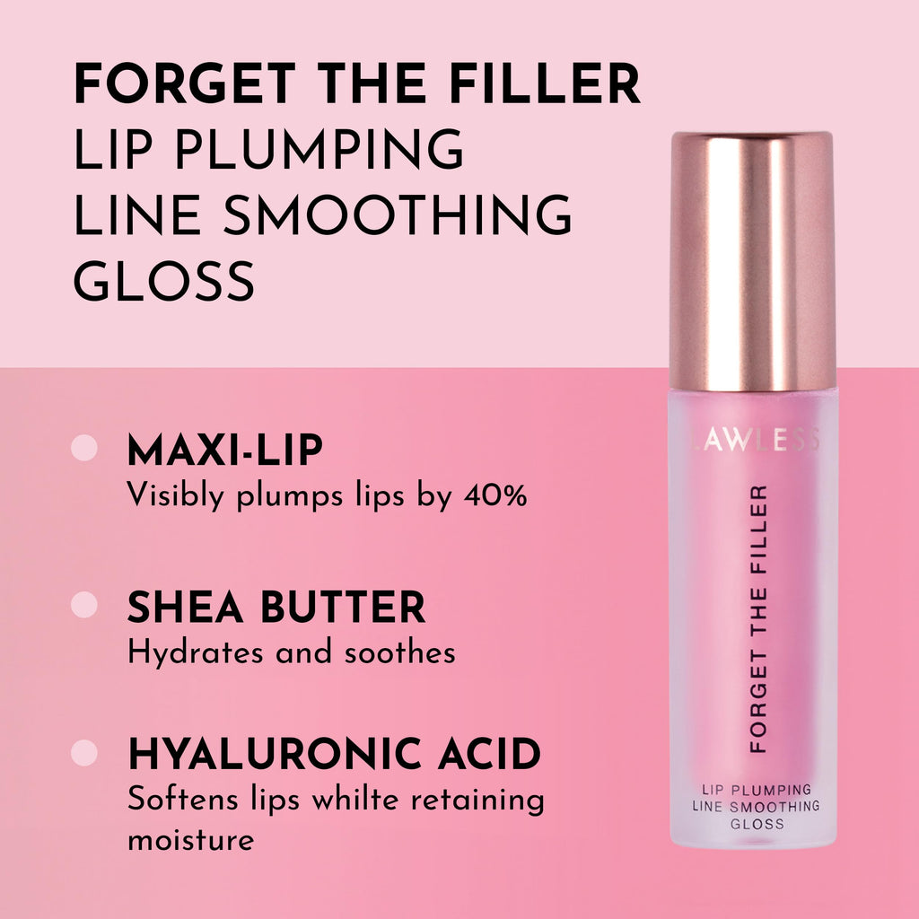 LAWLESS Forget the Filler Lip Plumper Gloss – Daisy Girl | Premium Hydrating Lip Shine