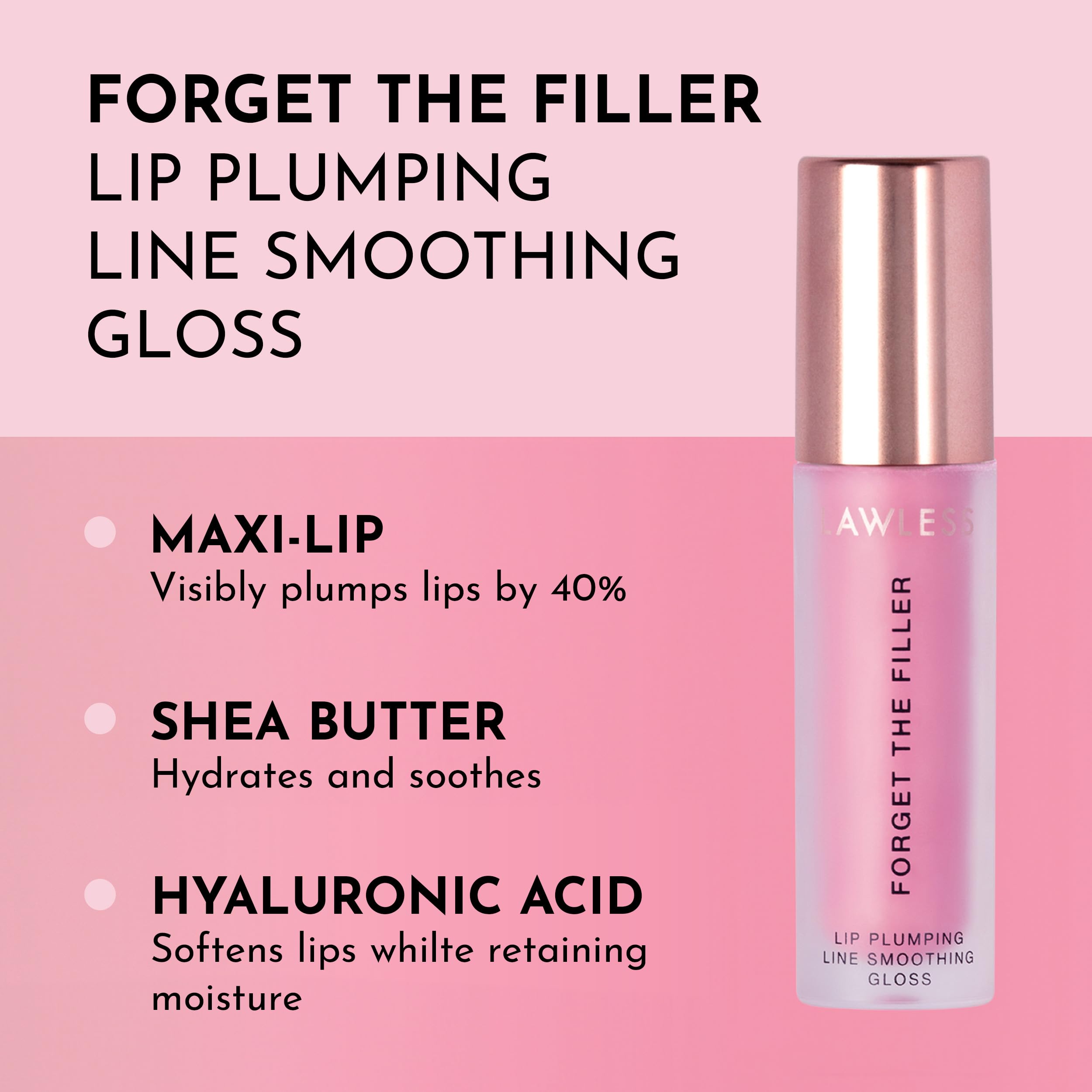 LAWLESS Forget the Filler Lip Plumper Gloss – Daisy Girl | Premium Hydrating Lip Shine