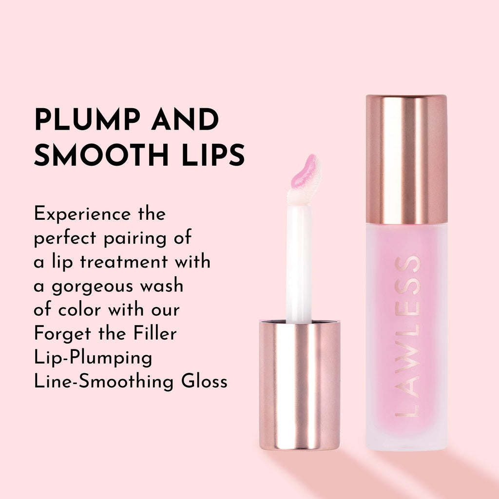 Lawless Forget the Filler Lip Plumping Gloss - Strawberry Milkshake (0.11 oz) | Vegan, Cruelty-Free, Hydrating Shine