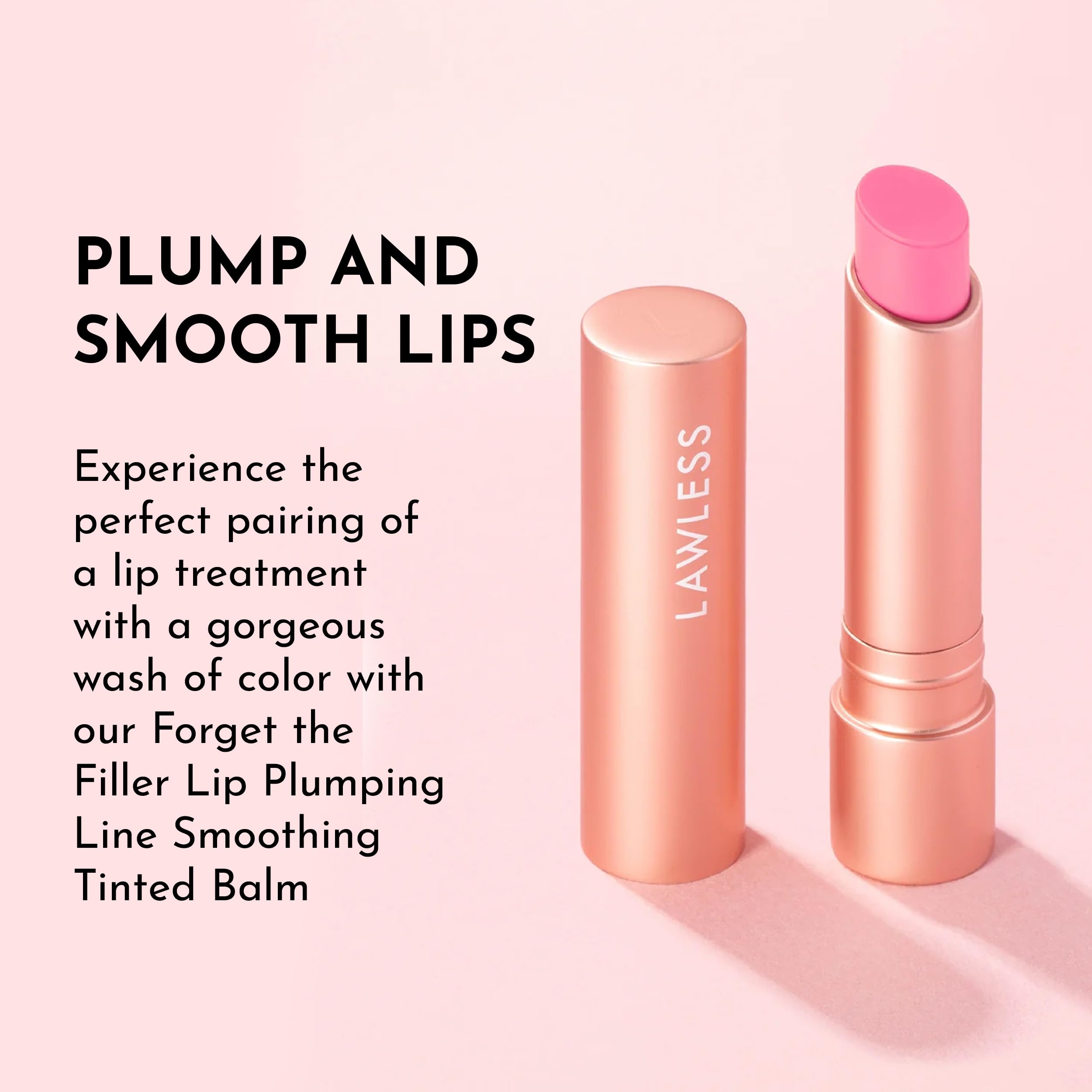 LAWLESS Forget the Filler Lip Plumping Balm – Baby Doll Pink, 0.09 oz