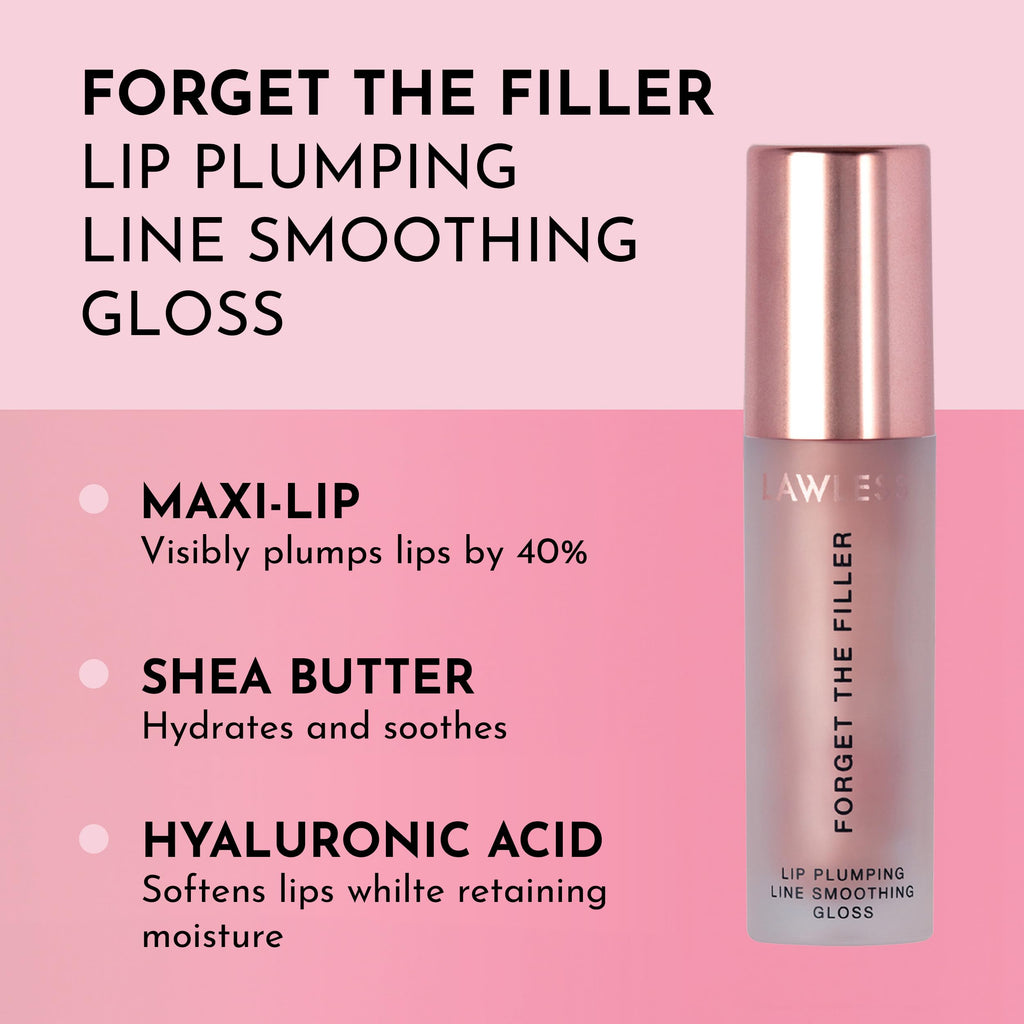 Lawless Forget the Filler Lip Plumping Gloss Candy Sky – Hydrating, Vegan, Cruelty-Free 0.11 oz