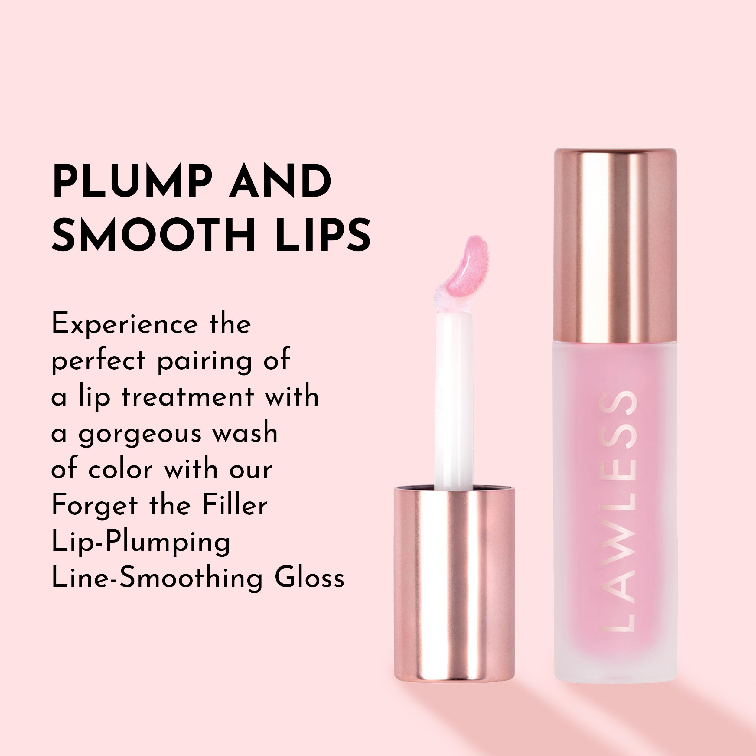 Lawless Forget the Filler Lip Plumping Gloss – Strawberry Shortcake | Hydration + High Shine