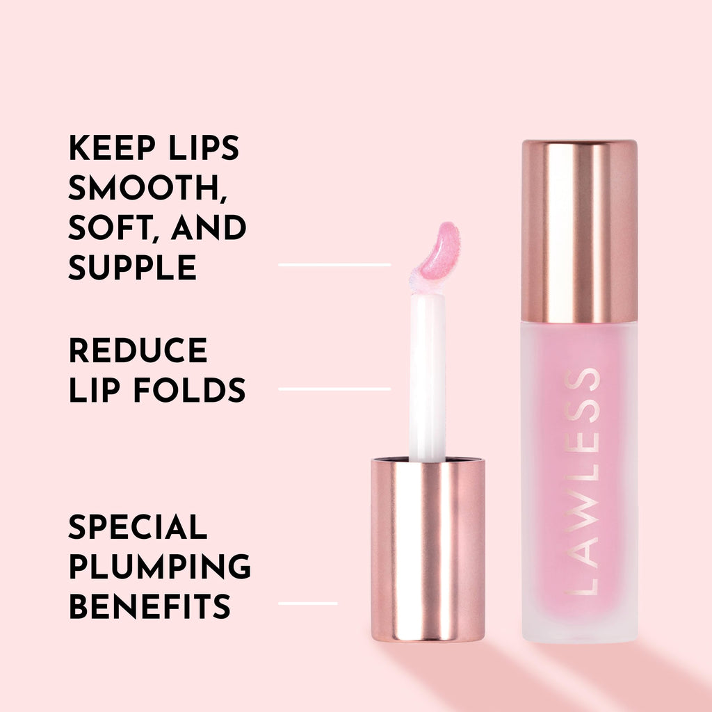 Lawless Forget the Filler Lip Plumping Gloss – Strawberry Shortcake | Hydration + High Shine
