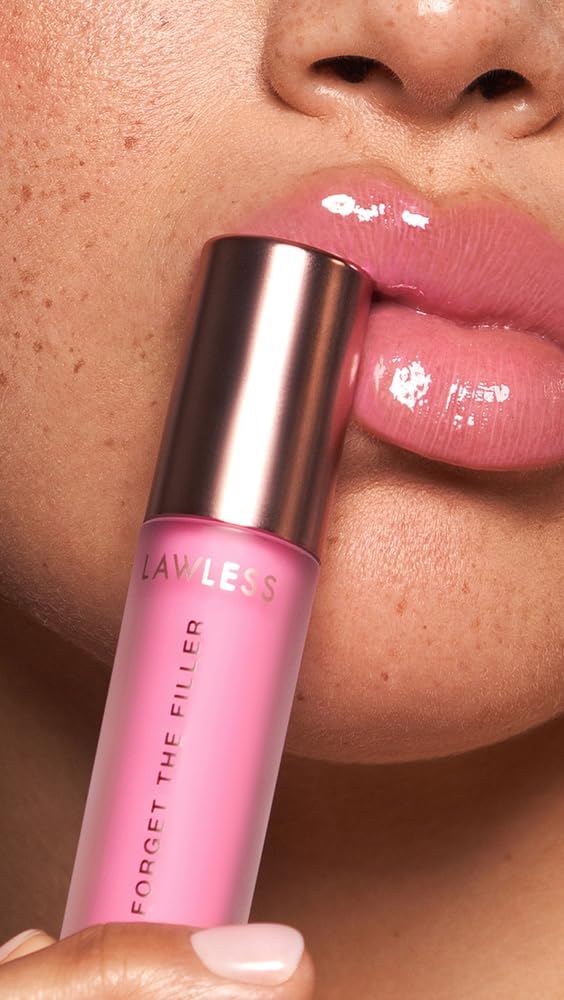 Lawless Forget the Filler Lip Plumper Line Smoothing Gloss — Daisy Pink | Premium Vegan Cruelty-Free Lip Gloss 0.11 oz