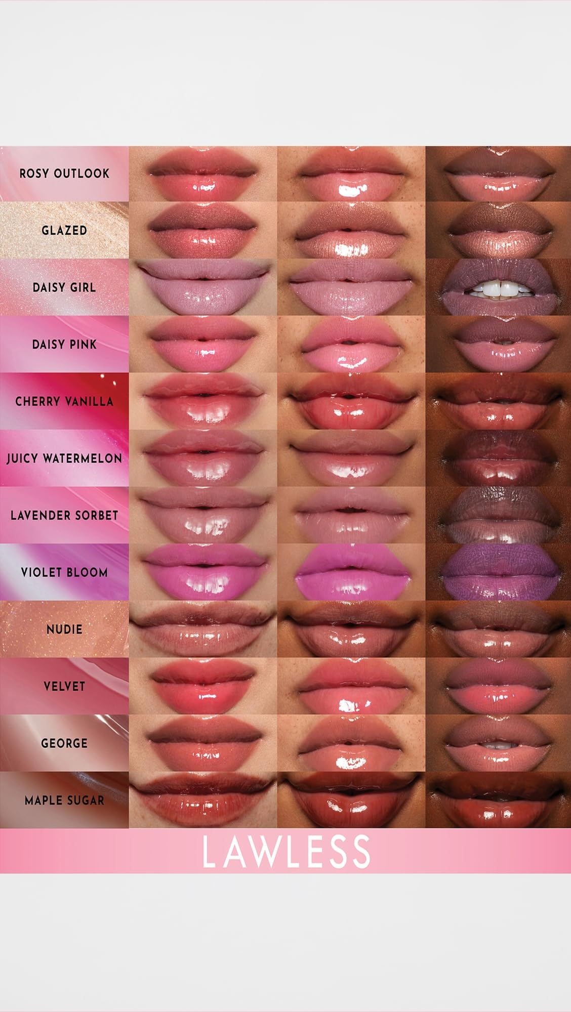 Lawless Forget the Filler Lip Plumper Line Smoothing Gloss — Daisy Pink | Premium Vegan Cruelty-Free Lip Gloss 0.11 oz