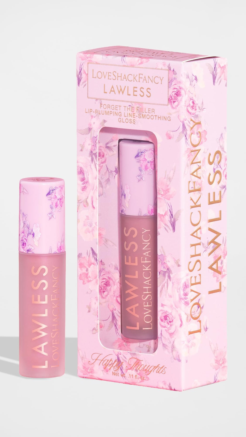Lawless x LoveShackFancy Forget The Filler Lip Plumping Gloss – Happy Thoughts Pink