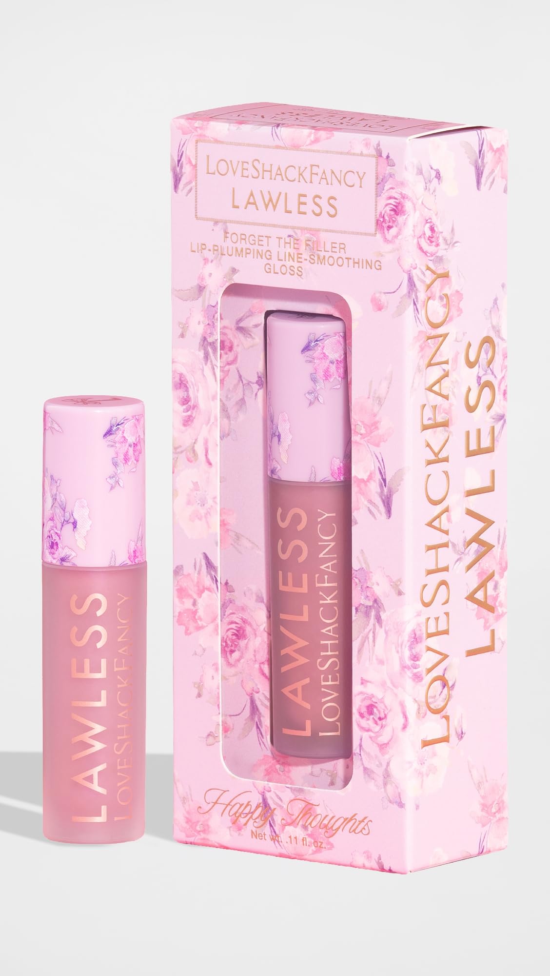 Lawless x LoveShackFancy Forget The Filler Lip Plumping Gloss – Happy Thoughts Pink