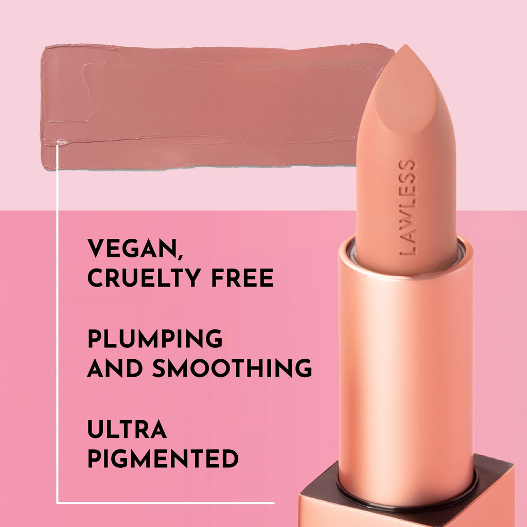 Lawless Forget the Filler Lip-Plumping Satin Lipstick – Fawn (0.1 oz)