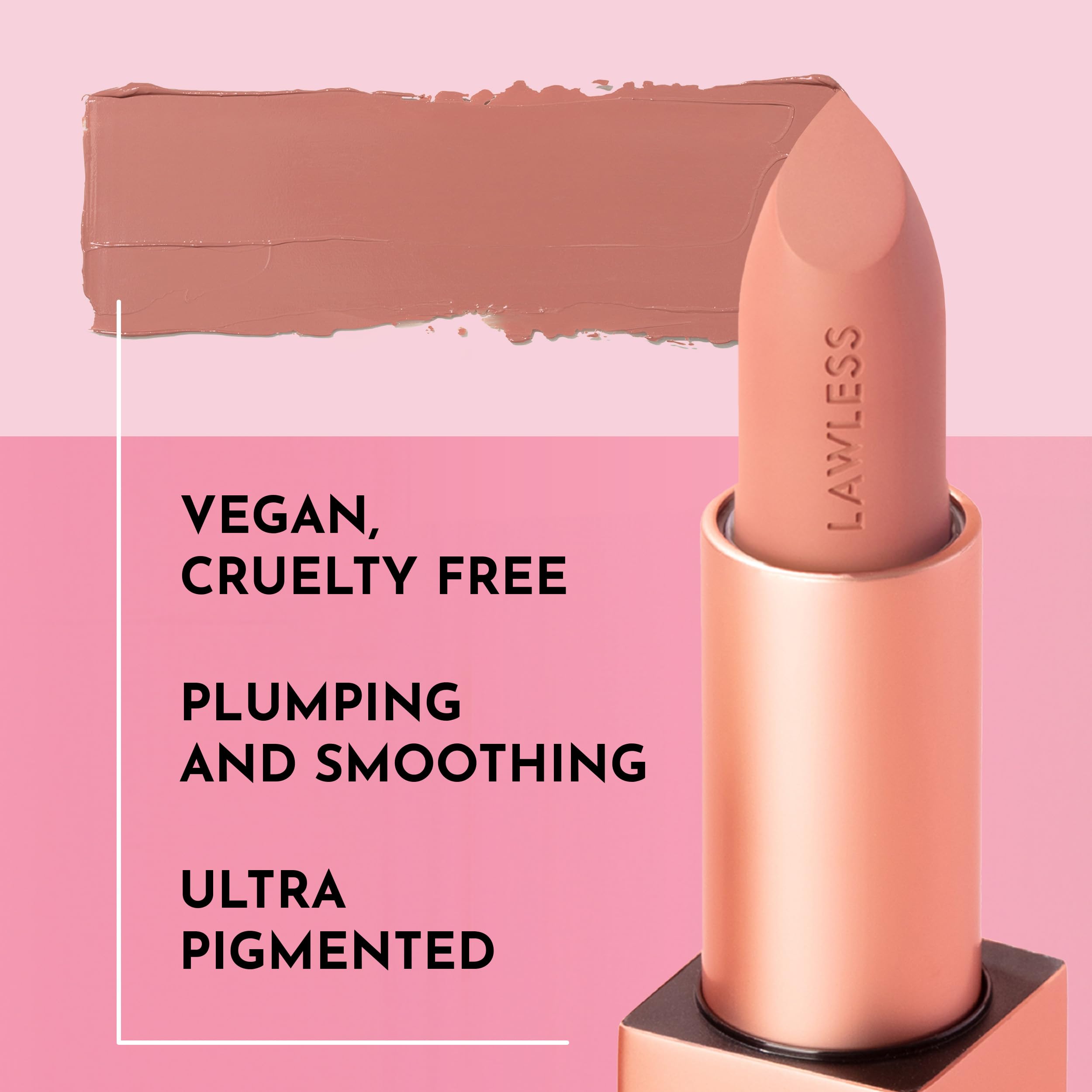 Lawless Forget the Filler Lip-Plumping Satin Lipstick Soft Truffle